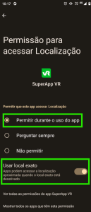 Tela 4: Permissões