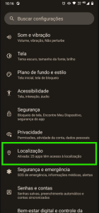 Tela 2: Localização