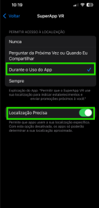 Tela 3: Habilitar permissões