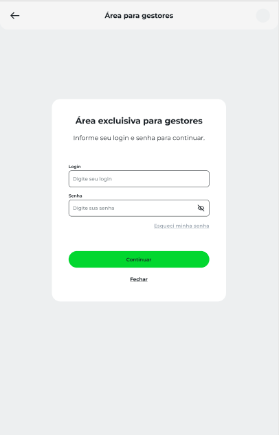 Tela 4: Se clicou em Atualizar, insira seu login e senha