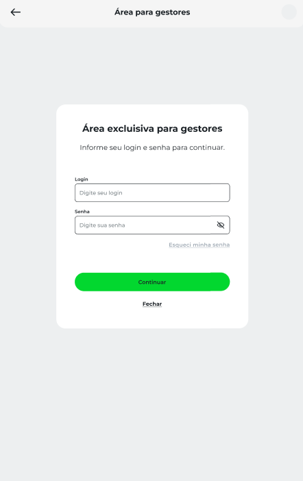 Tela 4: Realize o login na área privada