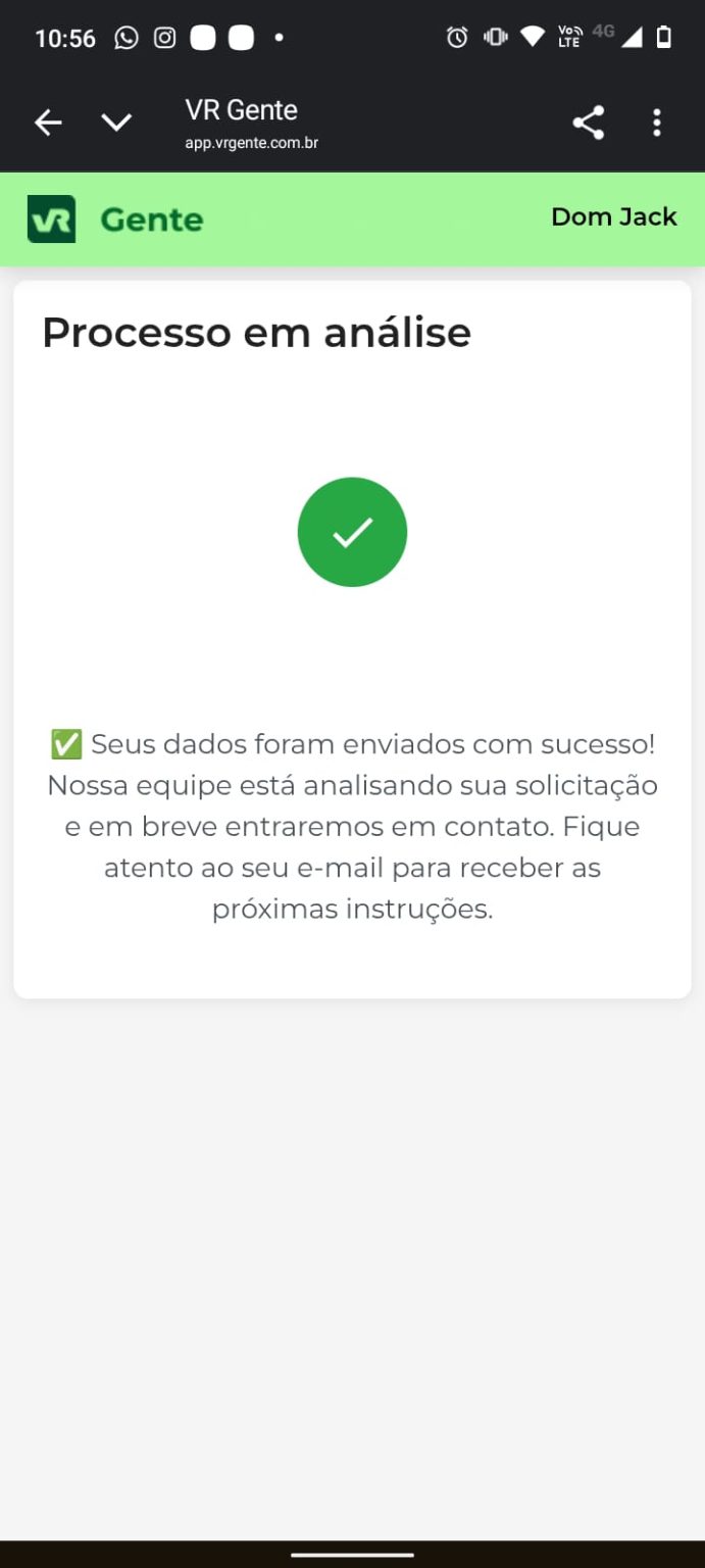 Tela 7: Final da etapa